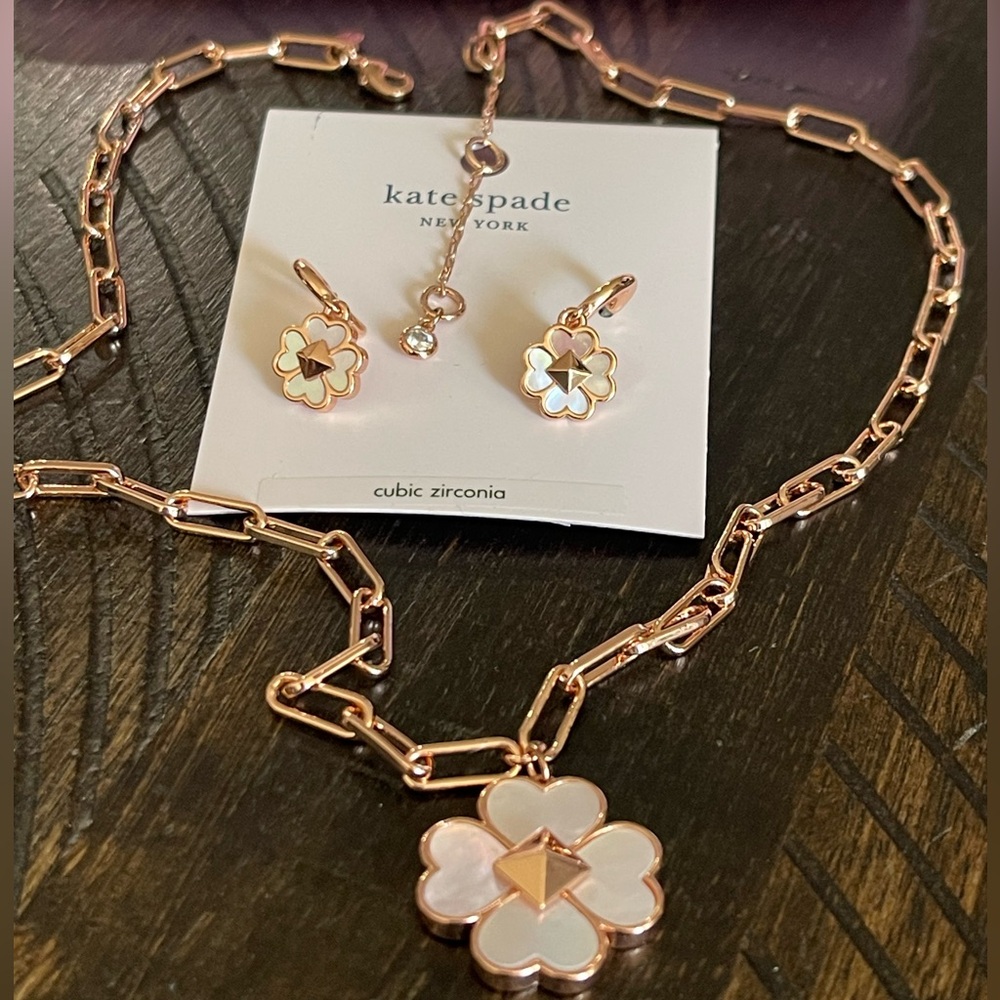Kate Spade Something Spark Necklace & Earrings Set